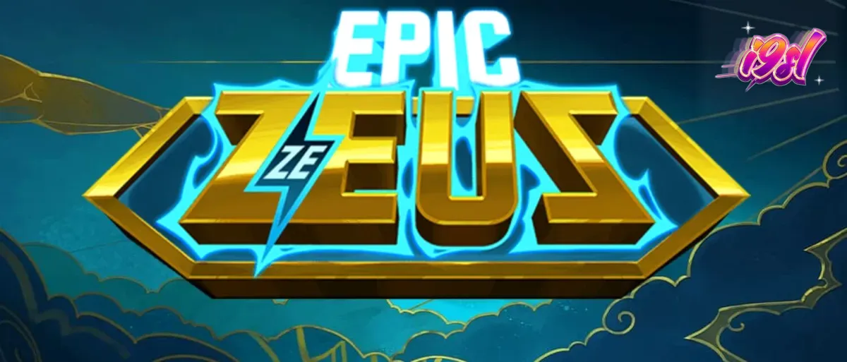 Tampilan visual slot Epic Ze Zeus dengan latar belakang kuil Yunani dan petir.